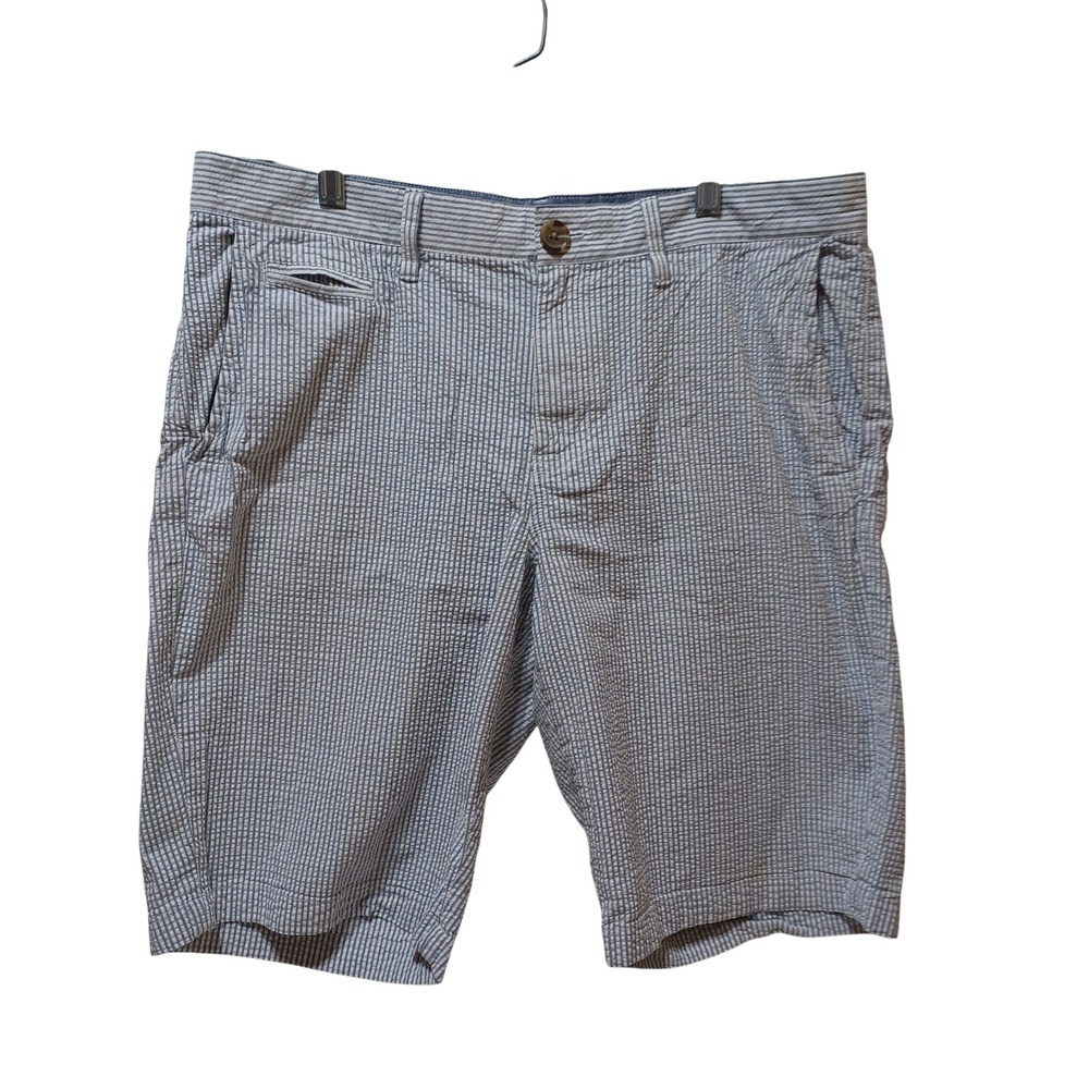 Wallin‎ Bros Mens 34W Blue White Seersucker Preppy Coastal Nautical Old Money